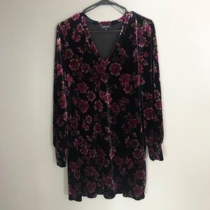 EUC Velvet floral dress by 1.state Size Small